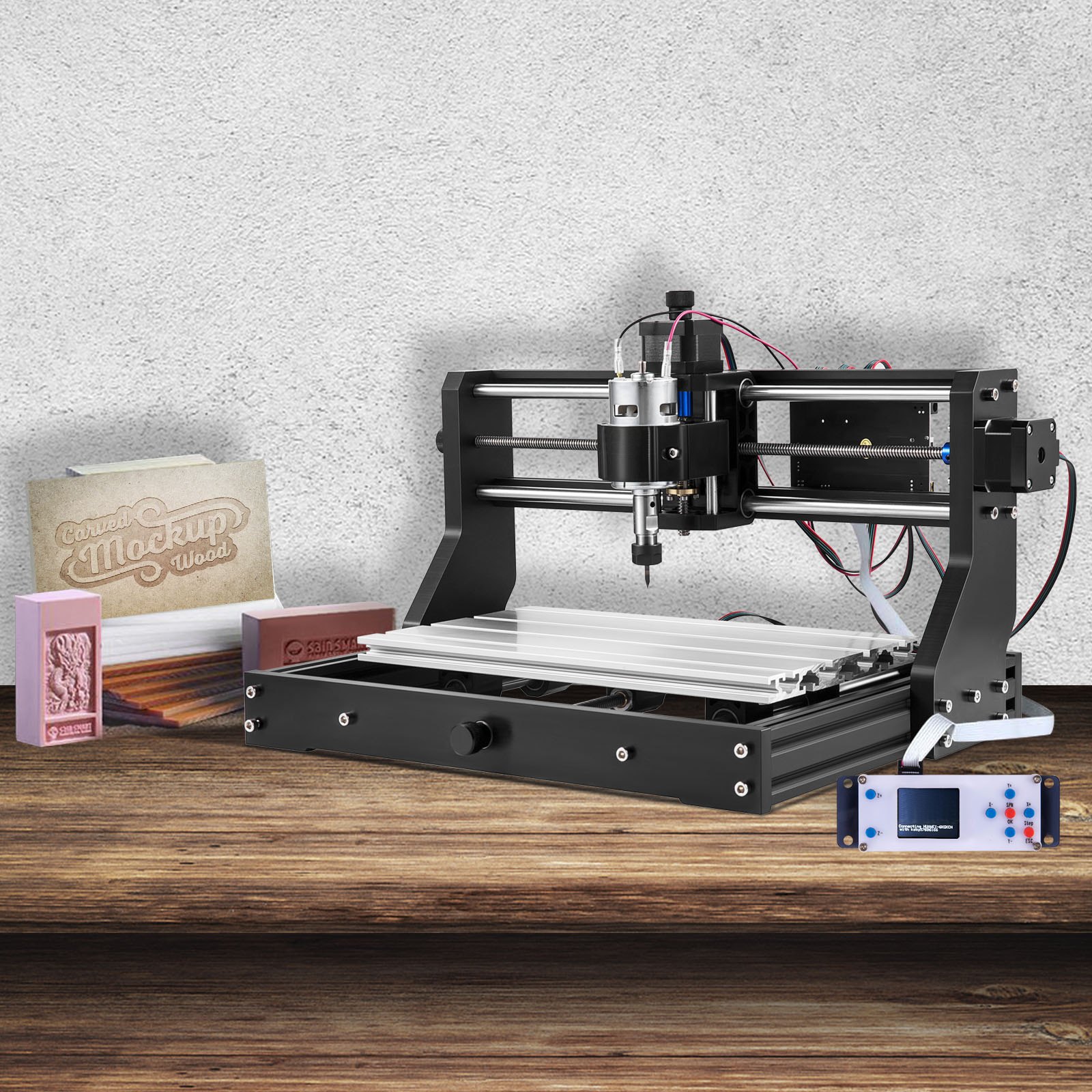 VEVOR Grabador Láser CNC 3018 Pro CNC 3018 10000U 15 W 3 Ejes Control GRBL CNC Máquina de Grabado Láser Grabador Láser Máquina CNC 3018 Grabado Láser para Grabar Todo Tipo de Plásticos Aluminio