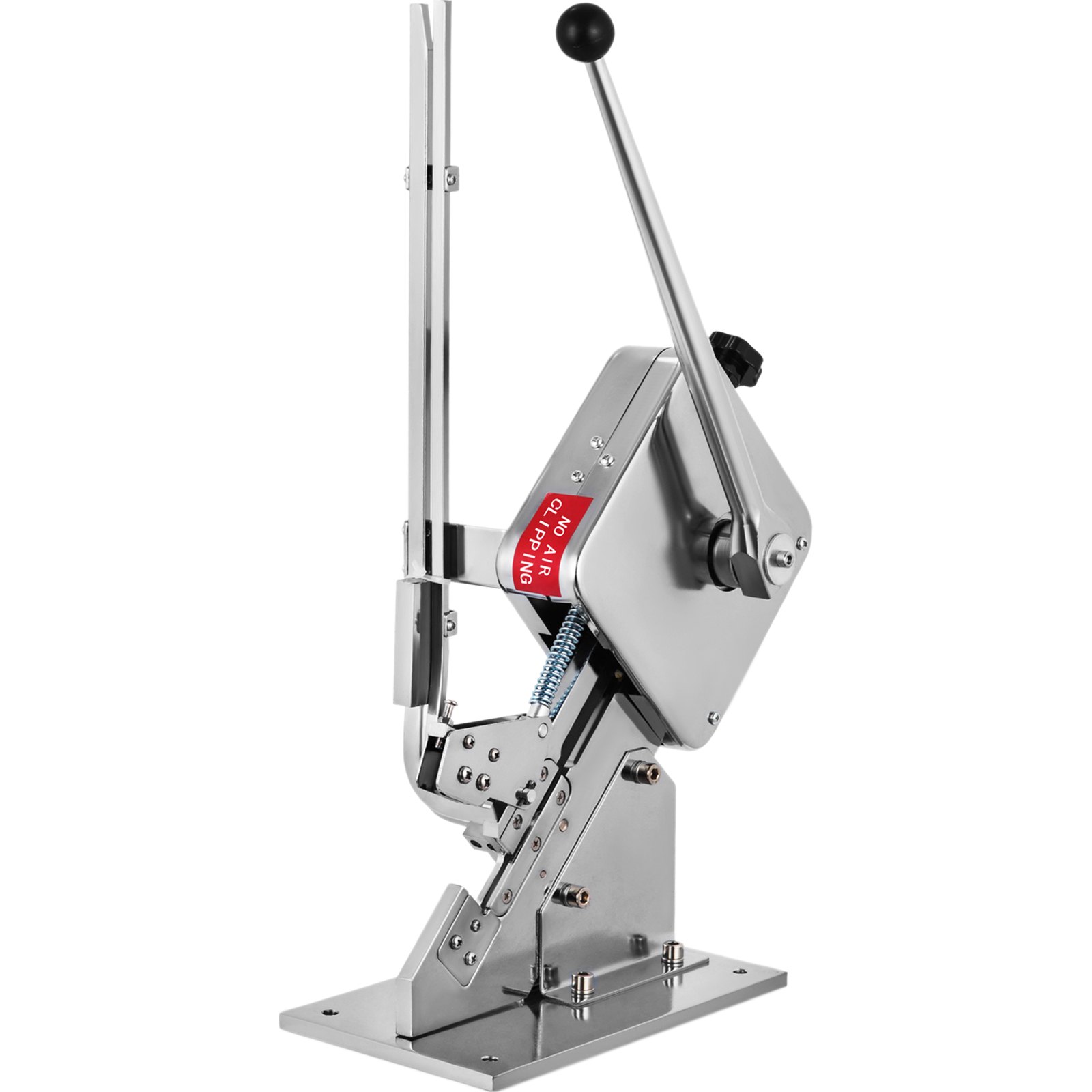 Máquina cortadora de salchichas VEVOR de acero inoxidable con mango de palanca ergonómico.