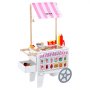 VEVOR Carrito de Helados, Más de 20 Accesorios, Juego de Simulación de Heladería, Cocina, Juguetes con Helado y Paleta, Toldo y Congelador, Cajones, para Niños de 3 a 7 Años, 747 x 350 x 1220 mm