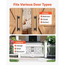 VEVOR Manija para Puerta Corrediza 320 mm Tirador para Puerta de Granero de Acero al Carbono Resistente para Exteriores Manija Metálica Negra para Garaje, Cobertizo, Armario, Despensa, 2 Piezas
