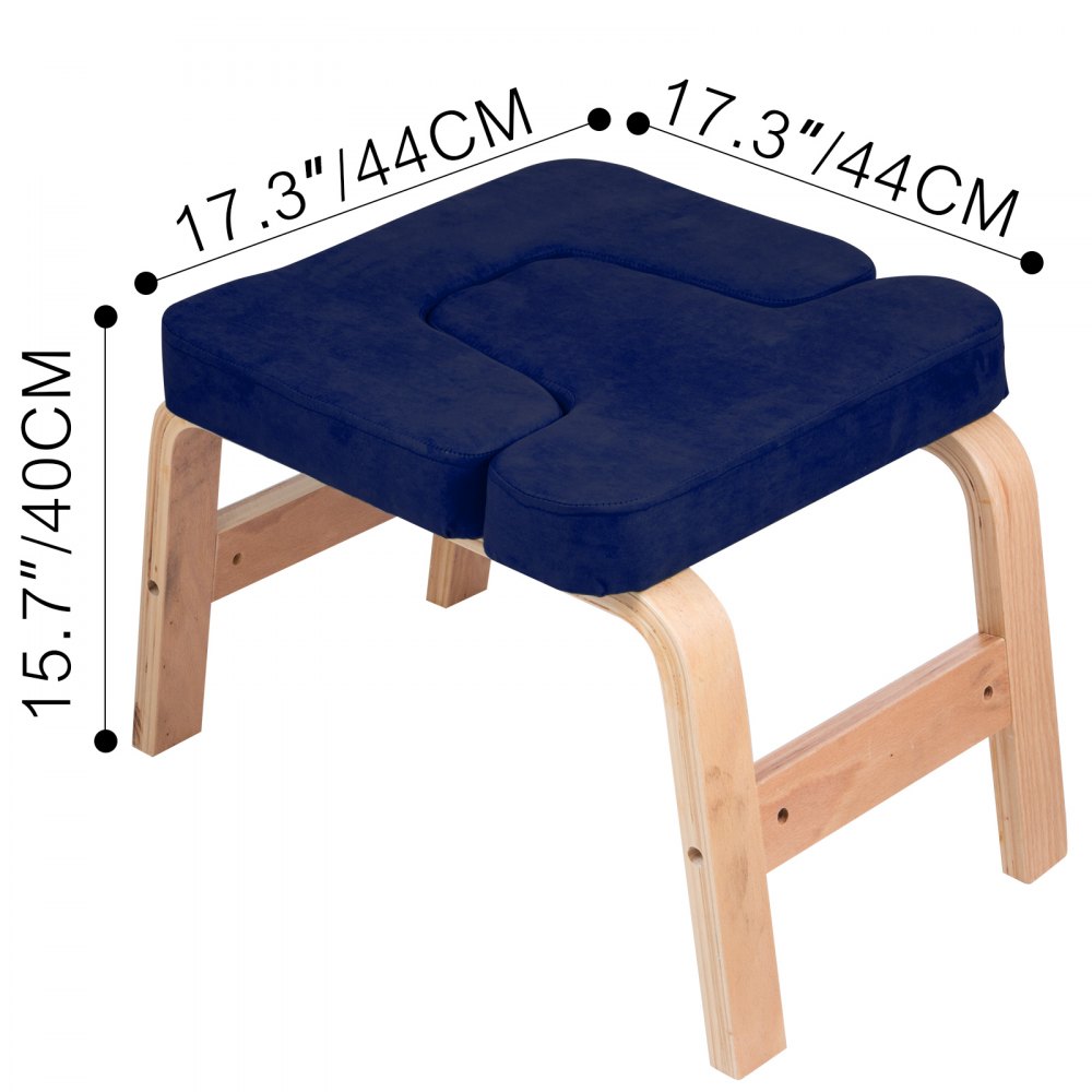 VEVOR Silla de inversión de Yoga 47x44x65cm Silla Yoga 200kg Silla de Cabeza de Yoga Headstand Taburete de Yoga en Forma de H Color Azul Oscuro