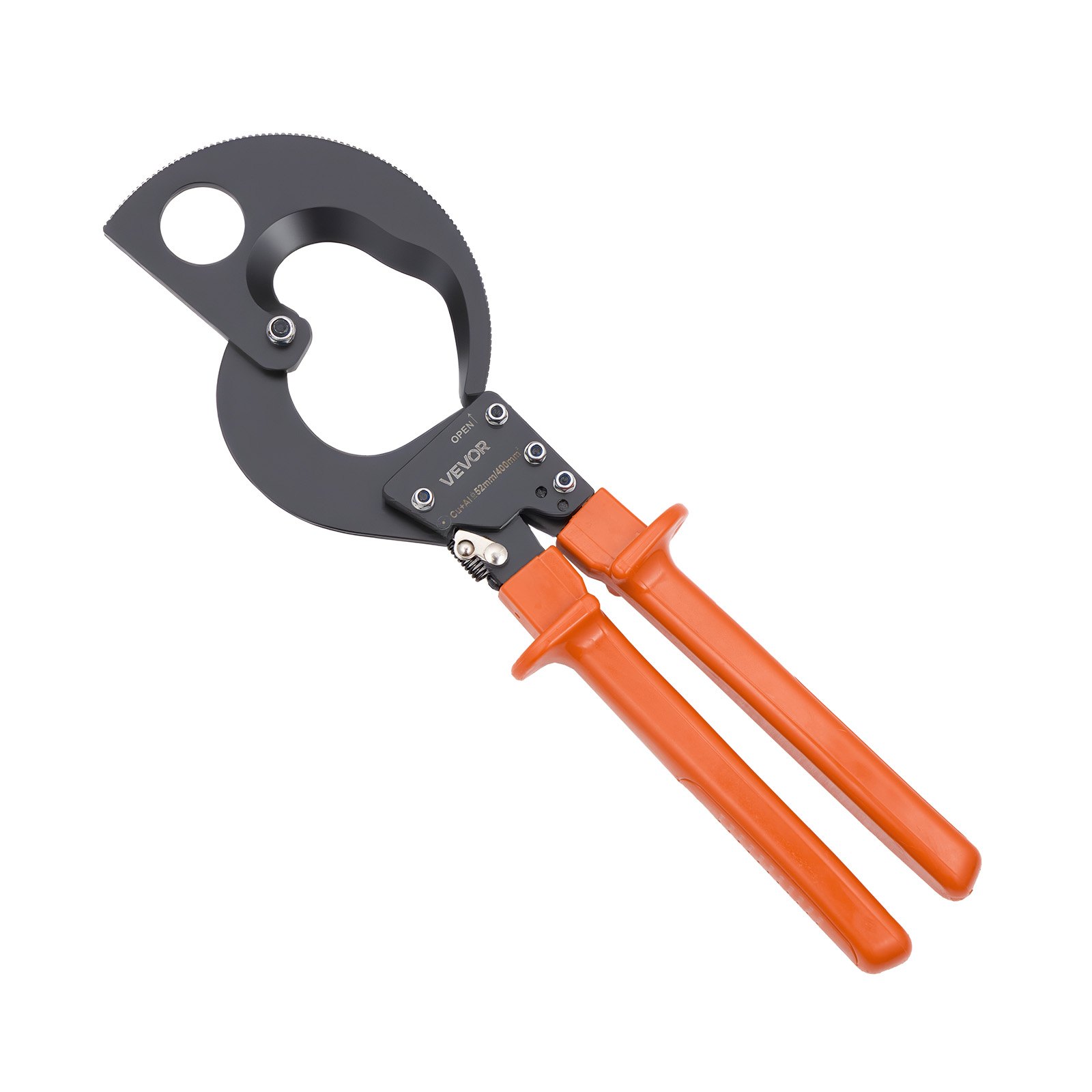 VEVOR Cortador de Cables de Trinquete 325 mm, Cortador de Alambres y Cables de Cobre-Aluminio 400 mm², Cortacables con Hojas de Acero con Mangos Recubiertos de PVC y Botón de Liberación Rápida