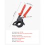 VEVOR Cortador de Cables de Trinquete 245 mm, Cortador de Alambres y Cables de Cobre-Aluminio 300 mm², Cortacables con Hojas de Acero con Mangos Recubiertos de PVC y Botón de Liberación Rápida