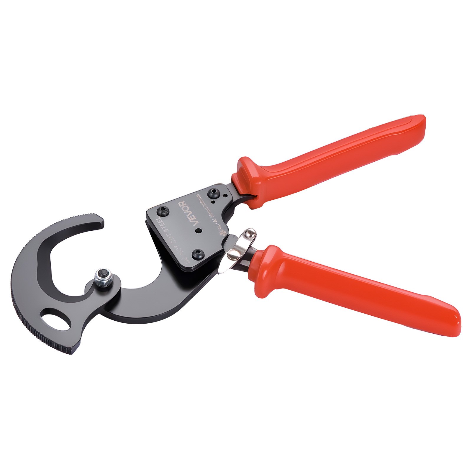 VEVOR Cortador de Cables de Trinquete 245 mm, Cortador de Alambres y Cables de Cobre-Aluminio 300 mm², Cortacables con Hojas de Acero con Mangos Recubiertos de PVC y Botón de Liberación Rápida