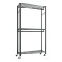 VEVOR Rolling Clothes Rack, Heavy Duty Clothing Garment Rack, 3 Adjustable Tiers Clothing Racks with Carbon Steel, 204 kg Load Capacity Closet Wardrobe for Bedroom, Clothing Store, Hallway