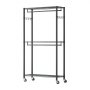 VEVOR Rolling Clothes Rack, Heavy Duty Clothing Garment Rack, 3 Adjustable Tiers Clothing Racks with Carbon Steel, 204 kg Load Capacity Closet Wardrobe for Bedroom, Clothing Store, Hallway
