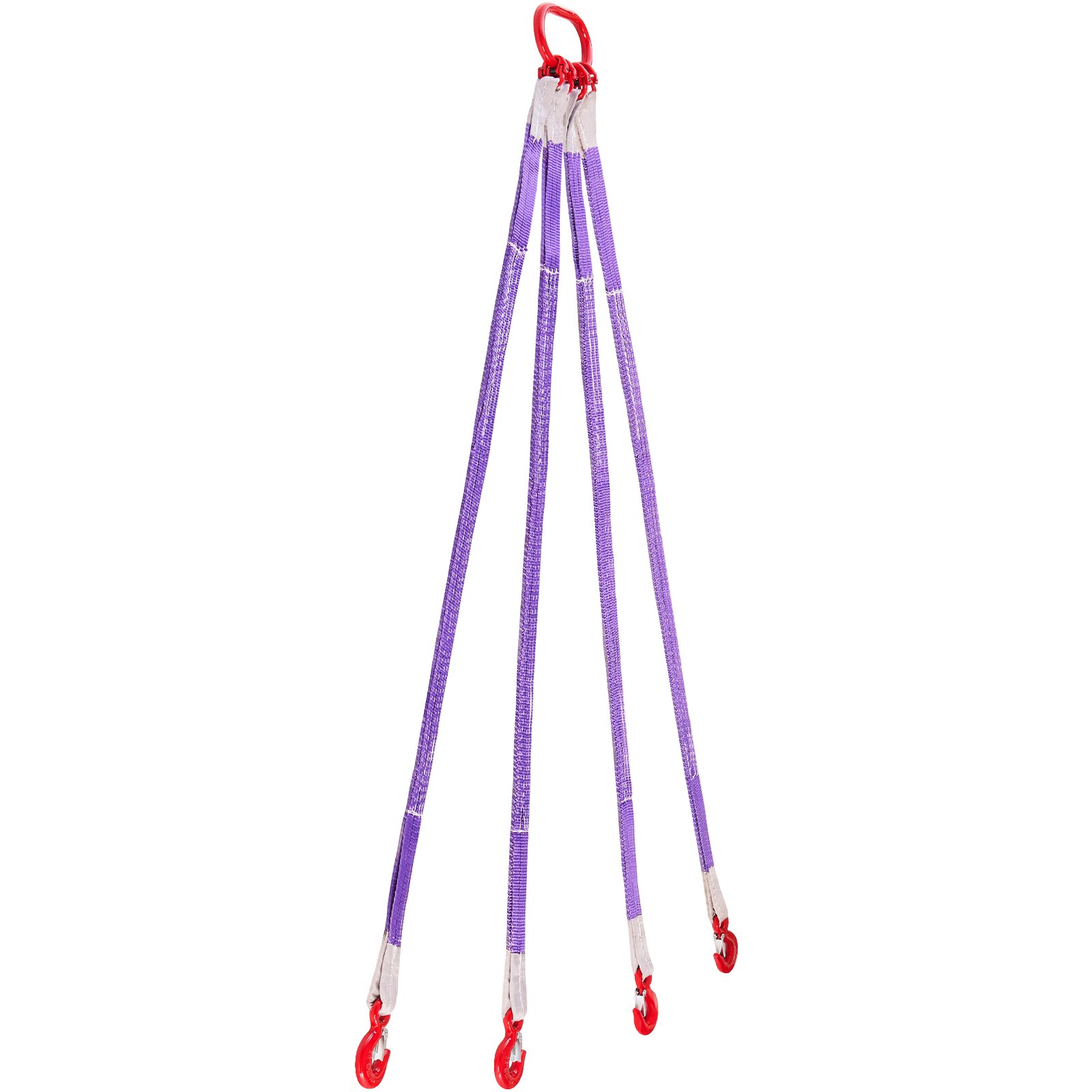 VEVOR Correas de Eslinga de Elevación de Poliéster, Cuatro Patas con Ganchos, Capacidad 3 T, Correa de Aparejo Resistente de 1,5 m, para Motores, Grúas, Polipastos y Camiones,1800 x 120 x 60 mm