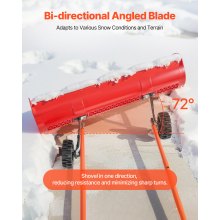 VEVOR Pala Quitanieves de 96 cm con Ruedas, Hoja Angular Bidireccional y Mango Ajustable de 90°, Pala de Plástico para Invierno, Herramienta Portátil para Quitar Nieve en Carreteras y Jardines