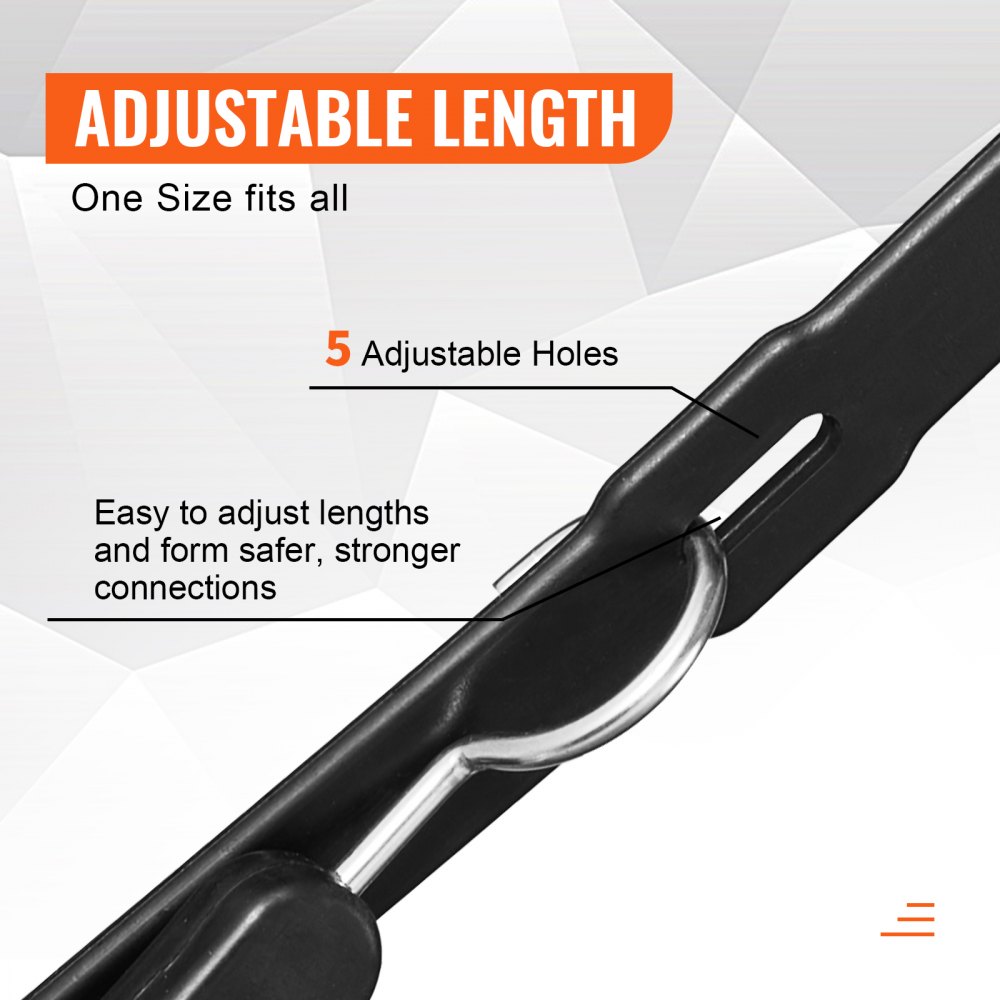 VEVOR 4-piece flat lashing strap, 20 mm heavy-duty lashing straps with steel S-hooks, 101.6 cm long elastic lashing strap for cargo, tarpaulins, trucks and tents, black