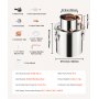 VEVOR Destilador de Alcohol, de Acero Inoxidable de 19 L con Bobina de Cobre, Kit de Fermentación para Refinación de Cerveza Casera con Termómetro y Bomba, para Vino, Whisky, Brandy, Color Plateado