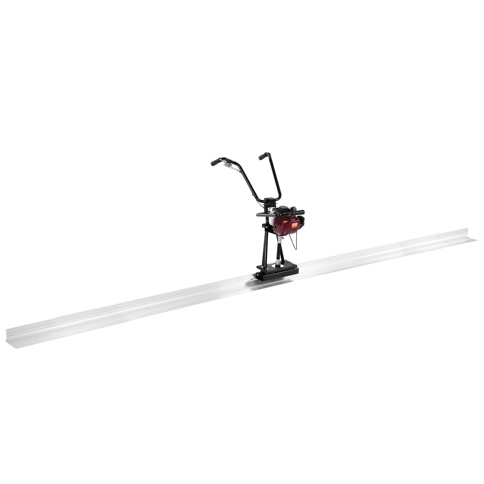 VEVOR Regla de Hormigón, Juego de Barras de Borde Recto para Tablero de Aluminio de 3,6 m, Motor Vibratorio de 4 Tiempos, con Manijas de Altura Ajustable 360°, 6500 RPM, 3360 x 670 x 1060 mm