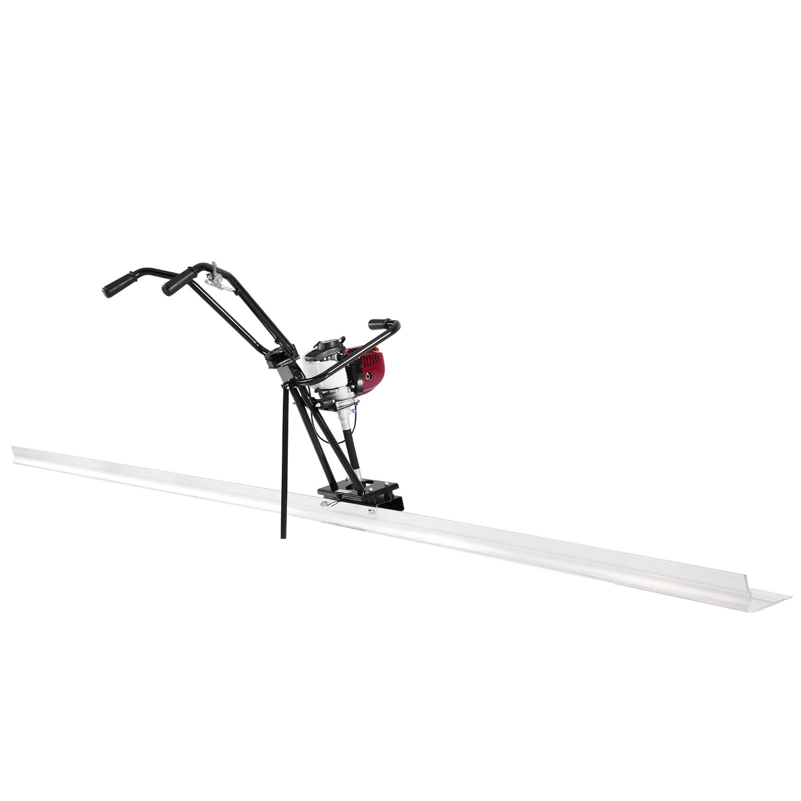 VEVOR Regla de Hormigón, Juego de Barras de Borde Recto para Tablero de Aluminio de 3,6 m, Motor Vibratorio de 4 Tiempos, con Manijas de Altura Ajustable 360°, 6500 RPM, 3360 x 670 x 1060 mm