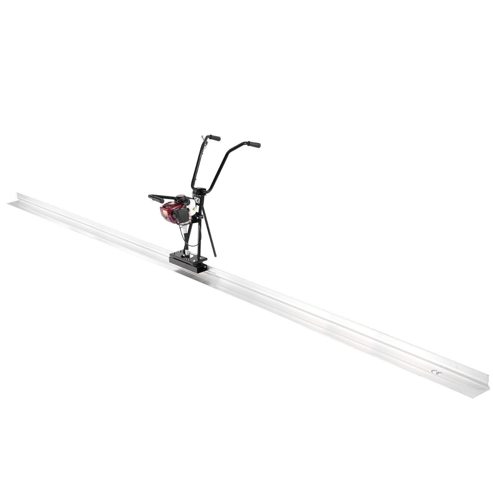 VEVOR Regla de Hormigón, Juego de Barras de Borde Recto para Tablero de Aluminio de 3,6 m, Motor Vibratorio de 4 Tiempos, con Manijas de Altura Ajustable 360°, 6500 RPM, 3360 x 670 x 1060 mm