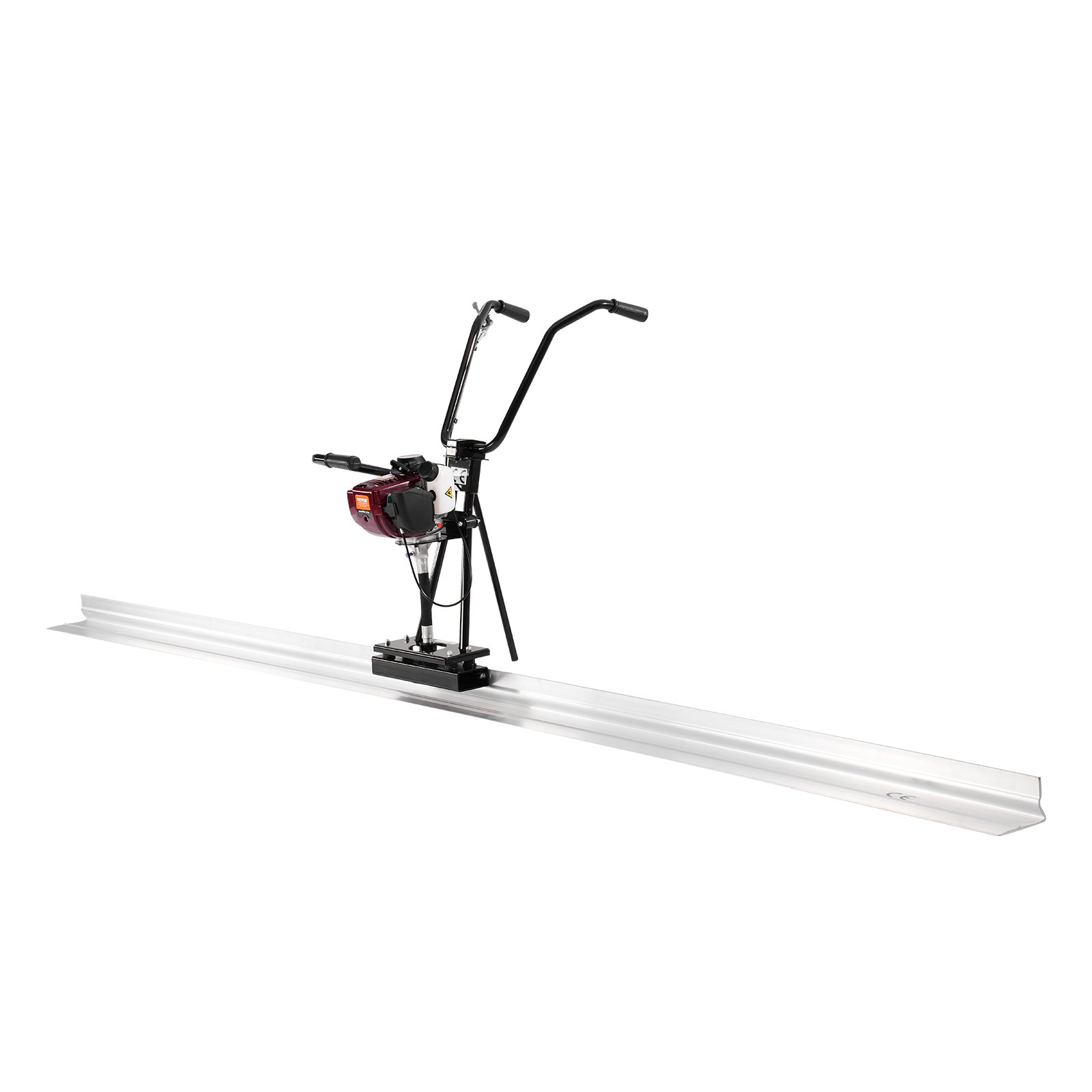 VEVOR Regla de Hormigón, Juego de Barras de Borde Recto para Tablero de Aluminio de 1,2 m, Motor Vibratorio de 4 Tiempos, con Manijas de Altura Ajustable 360°, 6500 RPM, 1220 x 670 x 1060 mm