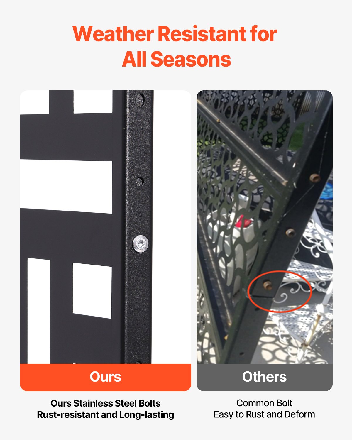 VEVOR Mampara de Privacidad de Metal de 120 x 50,8 x 193 cm con Soporte, Mamparas y Paneles de Privacidad Independiente para Exteriores de 3 Paneles para Jardín, Balcón, Patio, Habitación, Negro