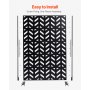 VEVOR Mampara de Privacidad de Metal de 120 x 50,8 x 183 cm con Soporte, Mamparas y Paneles de Privacidad Independiente para Exteriores de 5 Paneles para Jardín, Balcón, Patio, Habitación, Negro