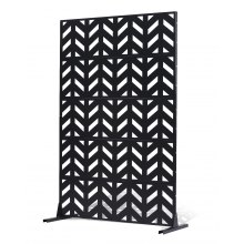 VEVOR Mampara de Privacidad de Metal de 120 x 50,8 x 183 cm con Soporte, Mamparas y Paneles de Privacidad Independiente para Exteriores de 5 Paneles para Jardín, Balcón, Patio, Habitación, Negro