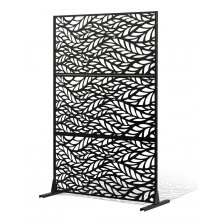 VEVOR Mampara de Privacidad de Metal de 120 x 50,8 x 183 cm con Soporte, Mamparas y Paneles de Privacidad Independiente para Exteriores de 3 Paneles para Jardín, Balcón, Patio, Habitación, Negro