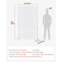 VEVOR Mampara de Privacidad de Metal de 120 x 50,8 x 193 cm con Soporte, Mamparas y Paneles de Privacidad Independiente para Exteriores de 3 Paneles para Jardín, Balcón, Patio, Habitación, Blanco