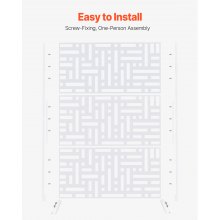 VEVOR Mampara de Privacidad 3 Paneles de 120 x 50,8 x 193 cm con Soporte, Blanco