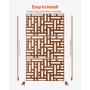VEVOR Mampara de Privacidad de Metal de 120 x 50,8 x 193 cm con Soporte, Mamparas y Paneles de Privacidad Independiente para Exteriores de 3 Paneles para Jardín, Balcón, Patio, Habitación, Marrón