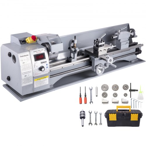 Vevor Mini Torno De Metal 850w 210x800 Mm Torno De Trabajo Extendido 50-2500 Rpm