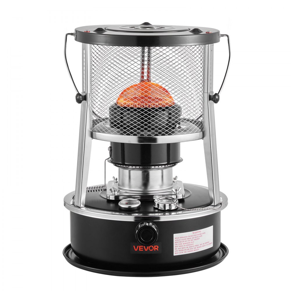 VEVOR Calentador de Queroseno de 2640 W, Portátil, No Eléctrico, 2 en 1, con Altura y Llama Ajustables, Acero Laminado en Frío, para Interiores, Exteriores, Camping y Garajes, 315 x (340-430) mm