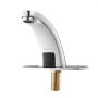 VEVOR Touchless Bathroom Sink Faucet, Automatic Motion Sensor Restroom Toilet Faucet Cold Water with Hole Cover Plate, Battery Operated for 9.5 mm Pipe Commercial Lavatory,Chrome Plated Silver,G233