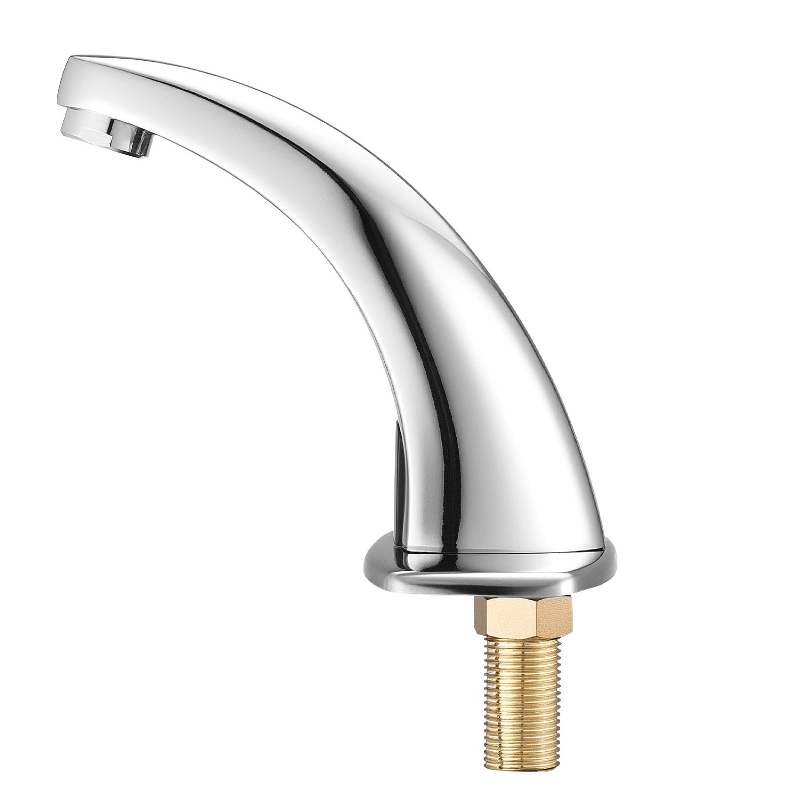 VEVOR Grifo de Lavabo sin Contacto, Grifo Automático para Baño de Solo Agua Fría, Aleación de Zinc, Diseño Delfín, con Tapa G233, Resistente a la Oxidación, 160 x 45 x 125 mm, Cromado Plateado