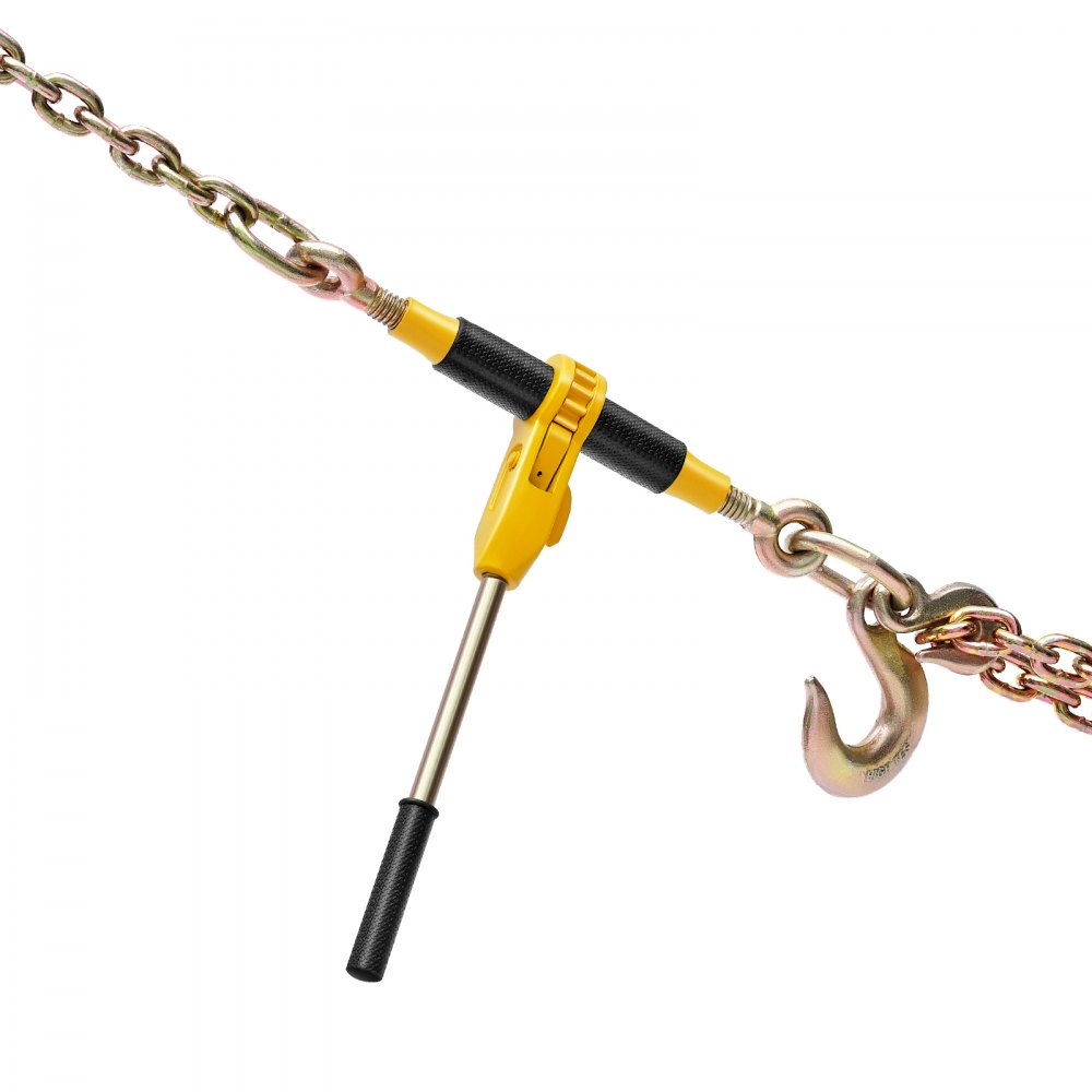 VEVOR Tensor de Trinquete con Cadenas G80 de 10 mm x 62 cm,  2 Piezas Tensores de Trinquete Compatible con Cadenas de 10-12,7 mm Carga de 4173 kg para Asegurar cargas, Remolques y Plataformas