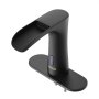 VEVOR Touchless Bathroom Sink Faucet, Automatic Motion Sensor Waterfall Restroom Toilet Faucet with Hole Cover Plate, Modern Electronic Sensor Hot/Cold Water for 9.5 mm Pipe Commercial,Matte Black
