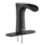 VEVOR Touchless Bathroom Sink Faucet, Automatic Motion Sensor Waterfall Restroom Toilet Faucet with Hole Cover Plate, Modern Electronic Sensor Hot/Cold Water for 9.5 mm Pipe Commercial,Matte Black