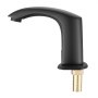 VEVOR Touchless Bathroom Sink Faucet, Automatic Motion Sensor Restroom Toilet Faucet with Hole Cover Plate, Battery Operated,Adjustable Temperature for 9.5 mm Pipe Commercial Lavatory,Matte Black