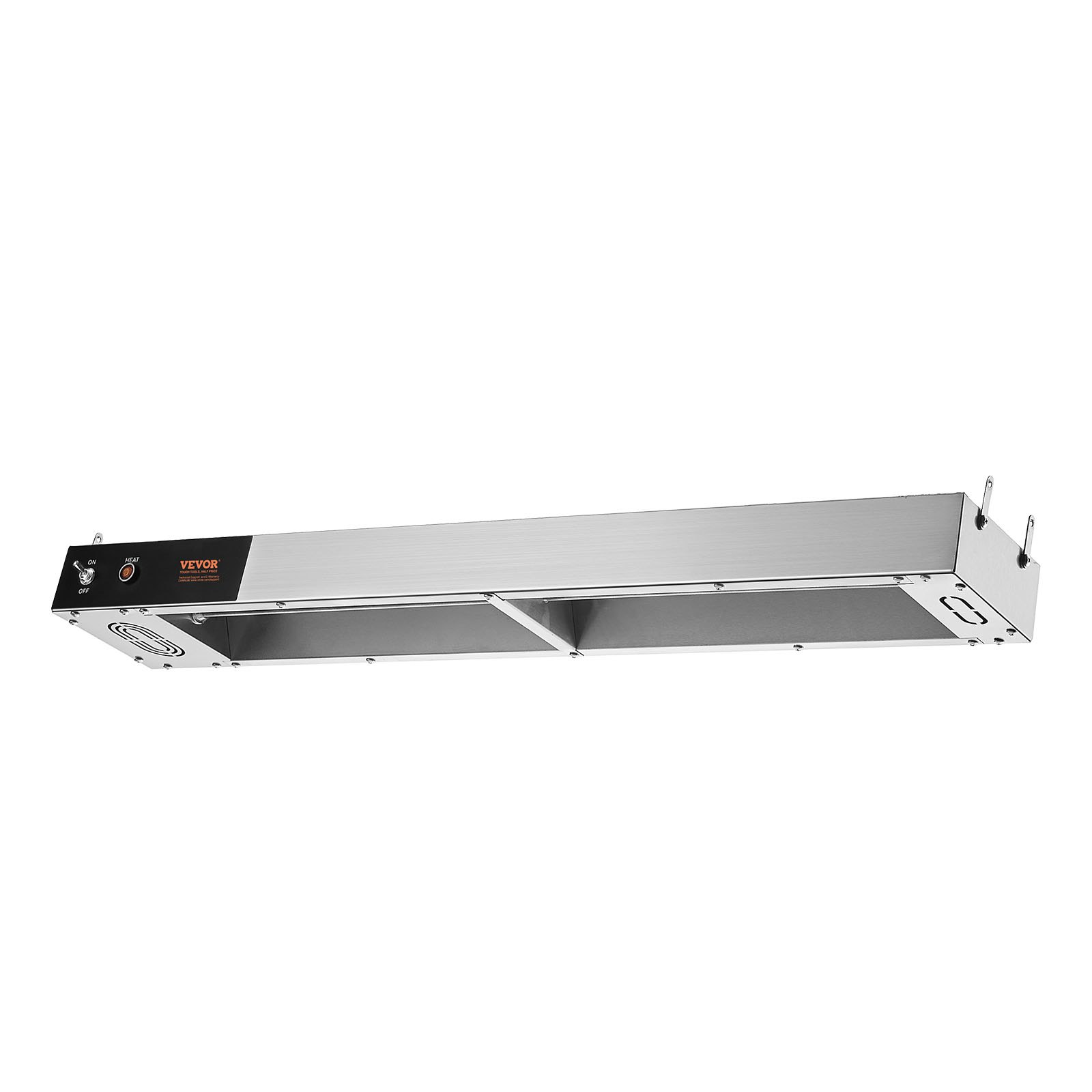 VEVOR Calentador de Bandeja de Patatas Fritas de Acero Inoxidable Lámpara de Calentador de Alimentos con Tira Comercial 850 W Estación Dispensadora de Luz de Calor Eléctrica para Buffet, Restaurante