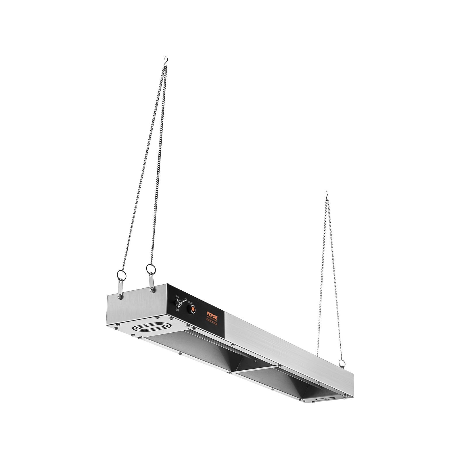 VEVOR Calentador de Bandeja de Patatas Fritas de Acero Inoxidable Lámpara de Calentador de Alimentos con Tira Comercial 850 W Estación Dispensadora de Luz de Calor Eléctrica para Buffet, Restaurante