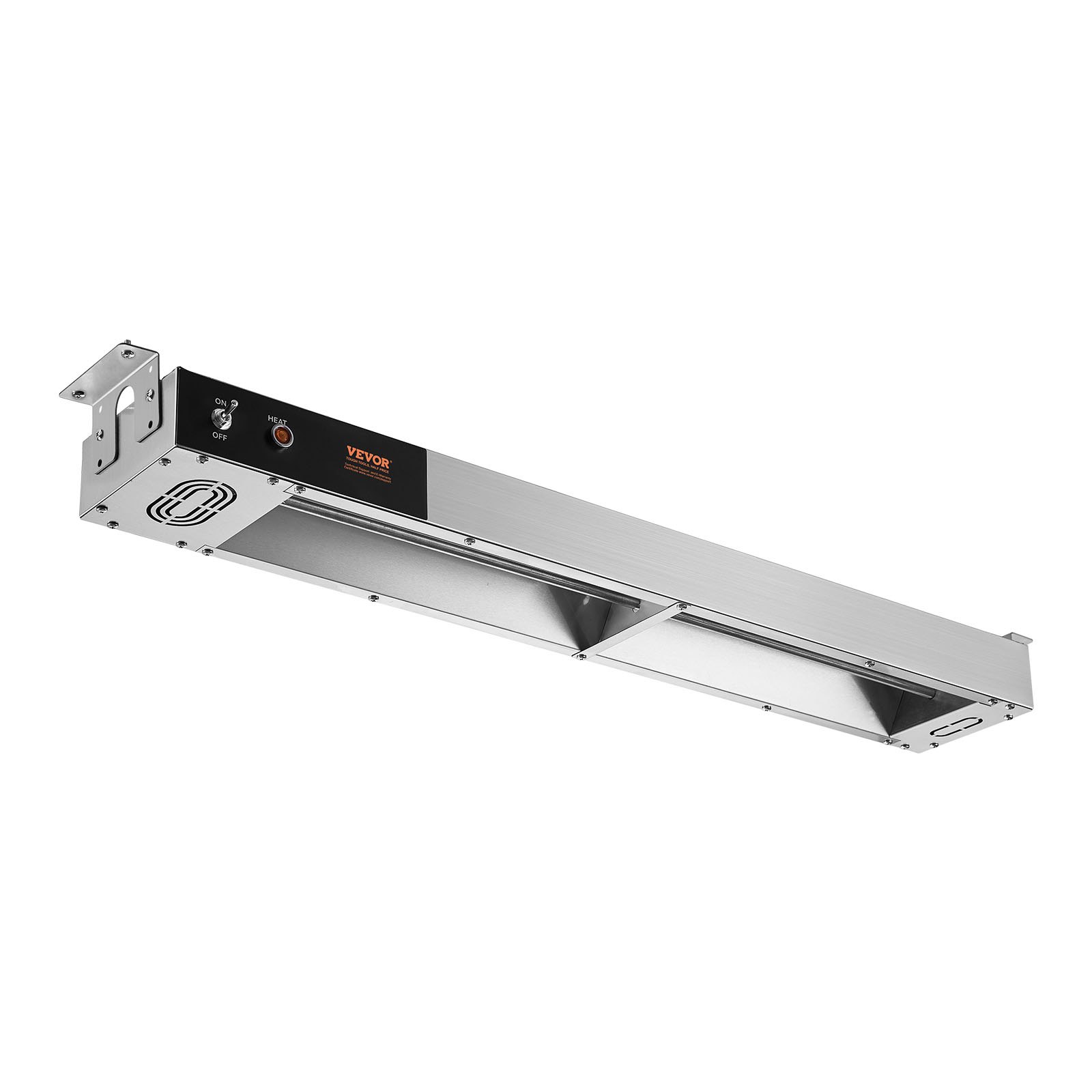 VEVOR Calentador de Bandeja de Patatas Fritas de Acero Inoxidable Lámpara de Calentador de Alimentos con Tira Comercial 850 W Estación Dispensadora de Luz de Calor Eléctrica para Buffet, Restaurante