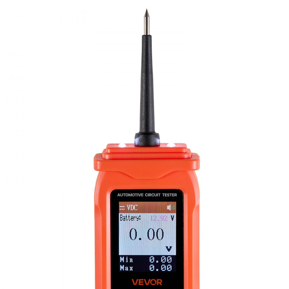VEVOR Comprobador de Circuitos Automotrices, 8-35 DCV, Sonda de Circuito, Pantalla TFT a Color e Iluminación, con Cable de 6 m y Estuche de Transporte, Detector Eléctrico 2 en 1, 207 x 55 x 37 mm