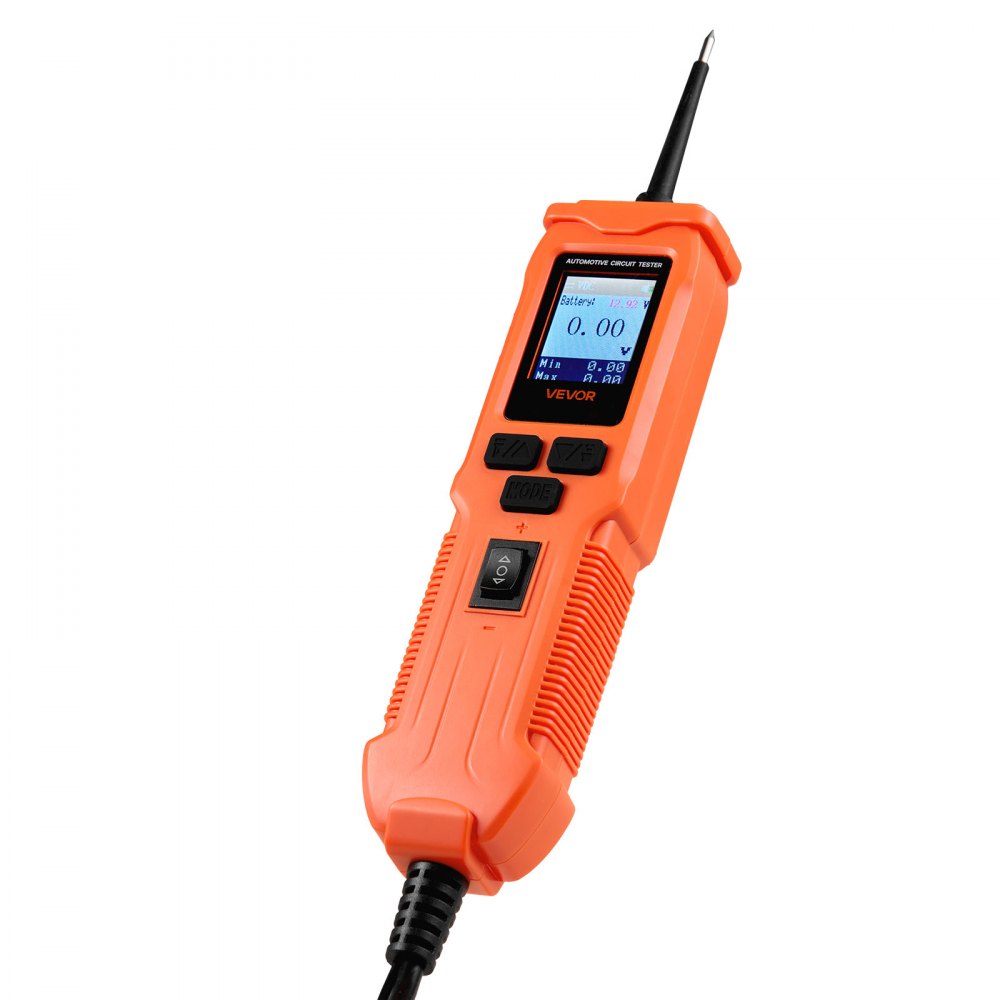 VEVOR Comprobador de Circuitos Automotrices, 8-35 DCV, Sonda de Circuito, Pantalla TFT a Color e Iluminación, con Cable de 6 m y Estuche de Transporte, Detector Eléctrico 2 en 1, 207 x 55 x 37 mm