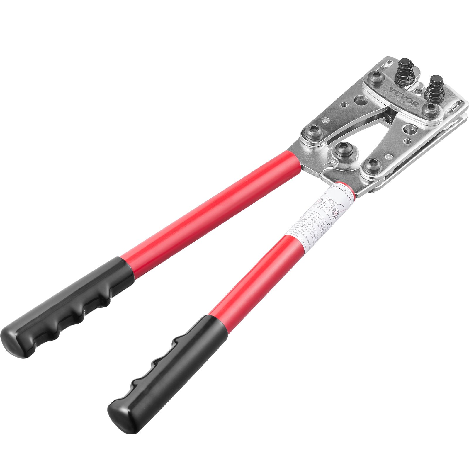 VEVOR Alicates para Prensar de Aluminio de Cobre 6/10/16/25/35/50 mm² Herramienta para Prensar Enchufes de Cable de Batería AWG10-1/0 con Cortador de Cable 6 tamaños 95 Conectores Anillo de Cobre