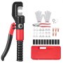 VEVOR Alicates de Corte 4-70 mm² Herramienta de Corte Hidráulico Aluminio y Cobre Cable de Batería AWG12-2/0 con Cortador de Cable Par de Guantes 50 Conectores Anillo de Cobre para Electricistas