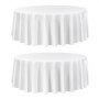 VEVOR Manteles Redondos de 3048 mm, Elegantes y Versátiles, Resistentes a las Arrugas, Lavables a Máquina, de Poliéster, para Fiestas, Bodas, Banquetes y Eventos Formales, Color Blanco, 2 uds