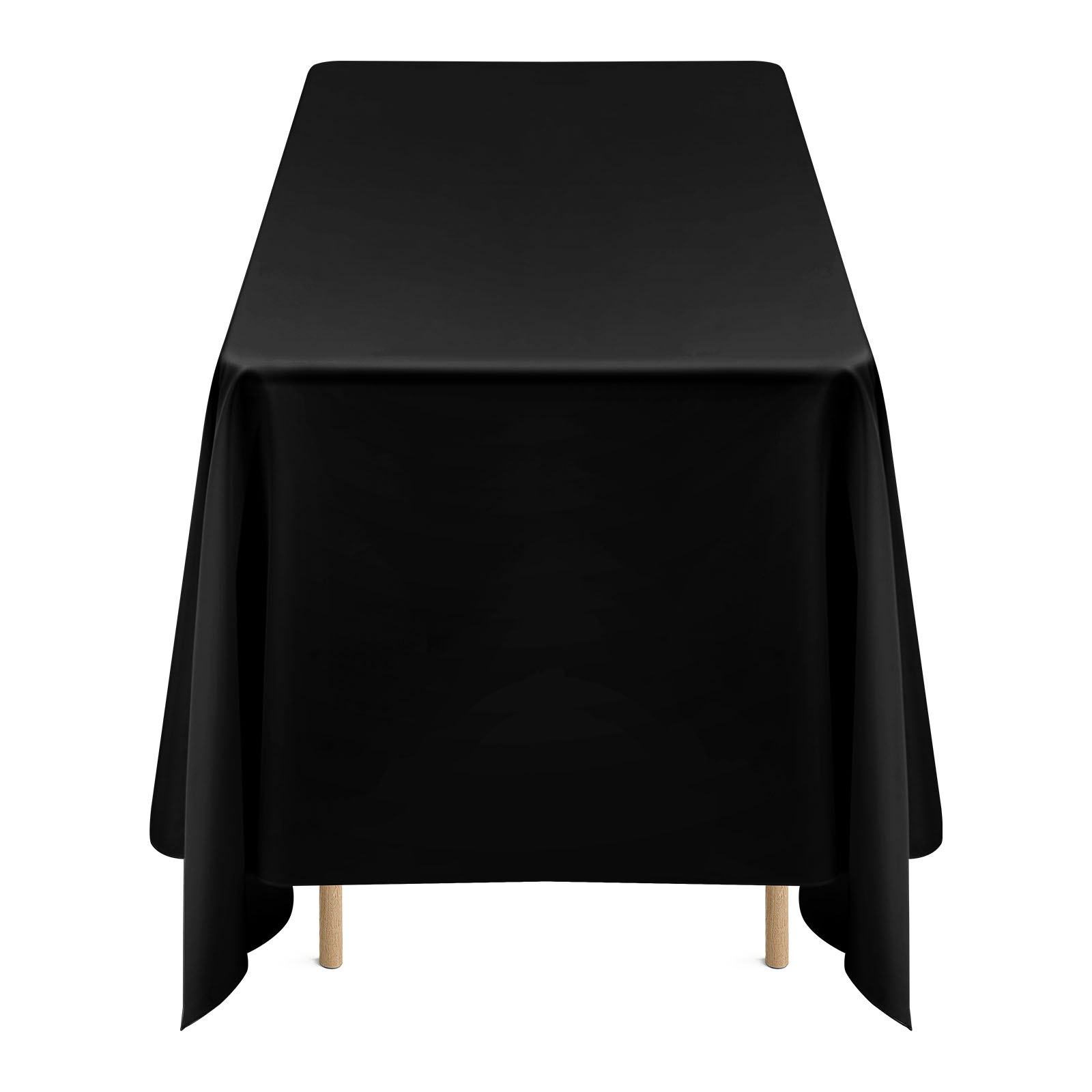 VEVOR Manteles Rectangulares, 1778 x 3048 mm, Reutilizables, Lavables a Máquina, de Tela 100% Poliéster, para Fiestas, Bodas, Banquetes o Cualquier Otra Decoración Festiva, Color Negro, 6 uds