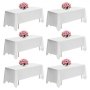 VEVOR Manteles Rectangulares, 1778 x 3048 mm, Reutilizables, Lavables a Máquina, de Tela 100% Poliéster, para Fiestas, Bodas, Banquetes o Cualquier Otra Decoración Festiva, Color Blanco, 6 uds