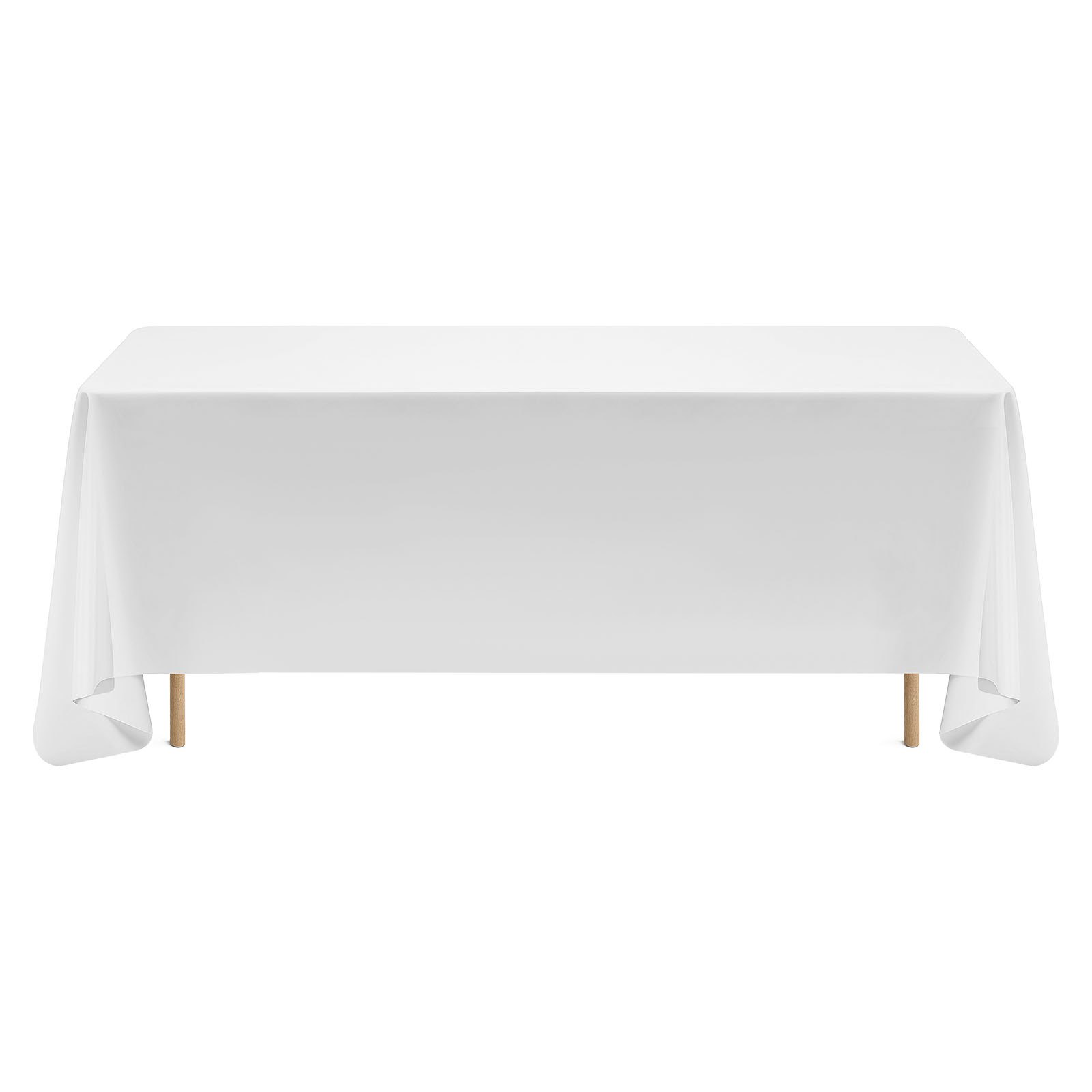 VEVOR Manteles Rectangulares, 1778 x 3048 mm, Reutilizables, Lavables a Máquina, de Tela 100% Poliéster, para Fiestas, Bodas, Banquetes o Cualquier Otra Decoración Festiva, Color Blanco, 6 uds