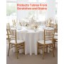 VEVOR Manteles Redondos de 2286 mm, Antiarrugas, Lavables a Máquina, de Poliéster, Agradable para la Piel y Transpirable, para Fiestas, Bodas, Banquetes y Eventos Formales, Color Blanco, 10 uds