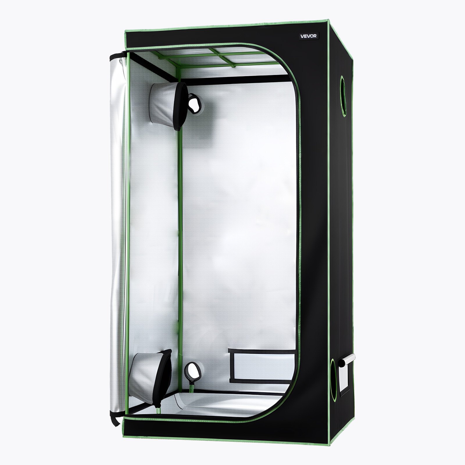 VEVOR Armario de Cultivo Interior 100x100x200 cm, Carpa de Cultivo con Ventana de Observación, Bandeja de Suelo y Cremallera, Mylar 600D de Alta Reflectancia, Tienda para Plantas, Flores, Verduras