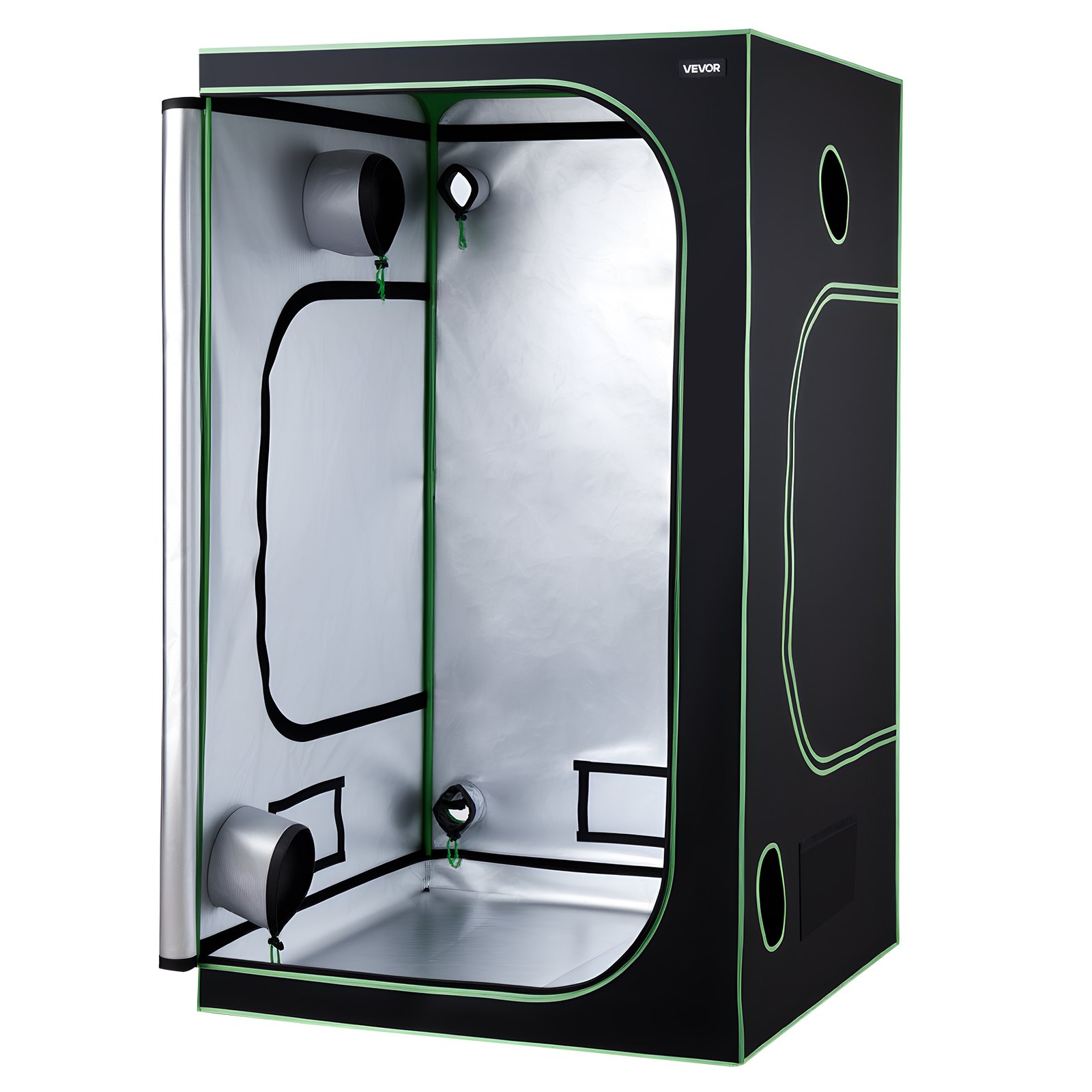 VEVOR Armario de Cultivo Interior 120x120x200 cm, Carpa de Cultivo con Ventana de Observación, Bandeja de Suelo y Cremallera, Mylar 600D de Alta Reflectancia, Tienda para Plantas, Flores, Verduras