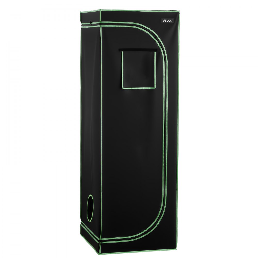 VEVOR Armario de Cultivo Interior 60x60x180 cm, Carpa de Cultivo con Ventana de Observación, Bandeja de Suelo y Cremallera, Mylar 600D de Alta Reflectancia, Tienda para Plantas, Flores, Verduras