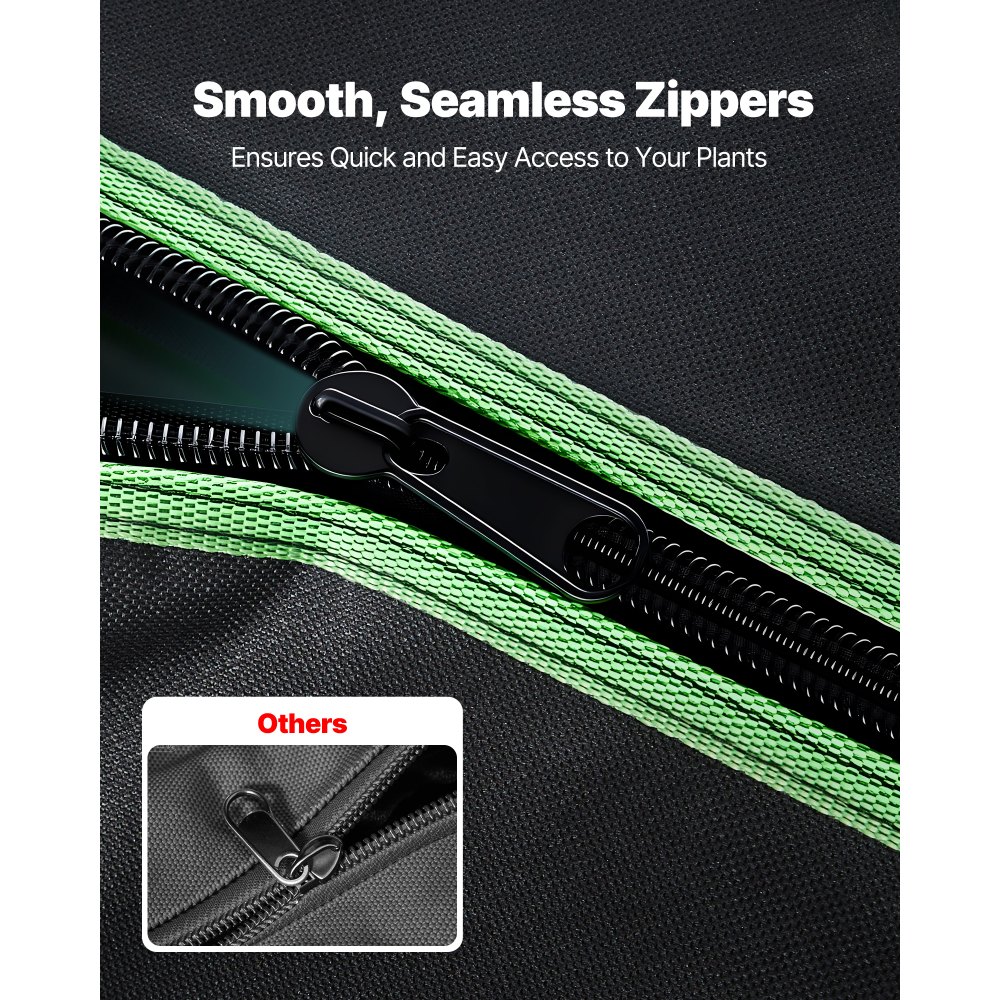 VEVOR Armario de Cultivo Interior 80 x 80 x 180 cm, Carpa de Cultivo con Ventana de Observación, Bandeja de Suelo y Cremallera, Mylar 600D de Alta Reflectancia, Tienda para Plantas, Flores, Verduras