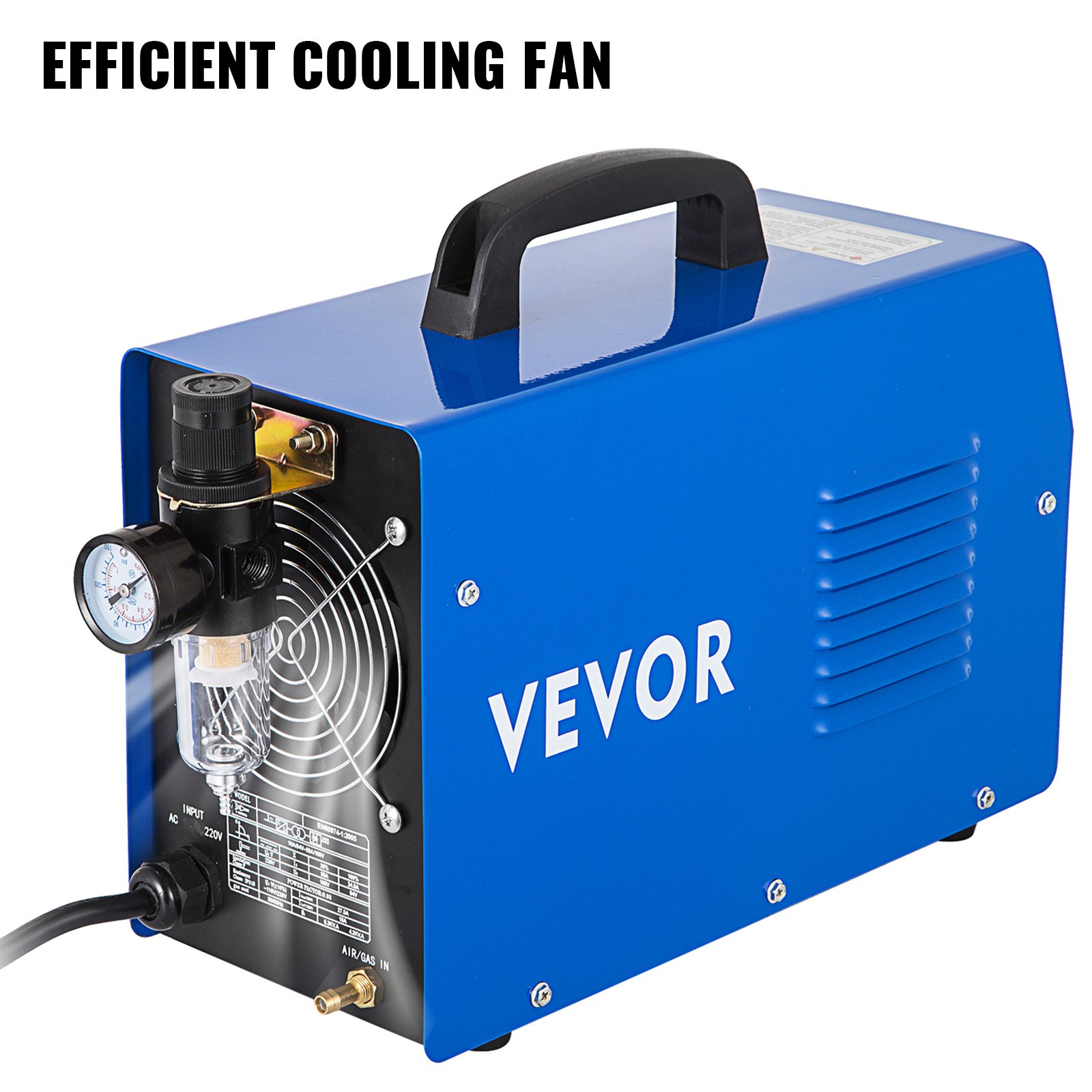 VEVOR Cortador de Plasma Portátil CUT40F 40A 230V Inversor de Máquina de Corte 12MM Ciclo de Trabajo 60% Máquina de Corte por Plasma de Aire Alta Frecuencia con Pantalla LCD y Accesorios Herramientas